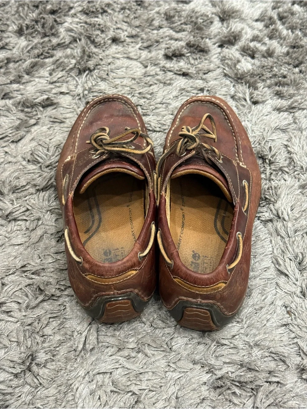 Timberland Mens Annapolis Boat Shoes Brown Leather 74013 Lace Up Moc Toe size 9M